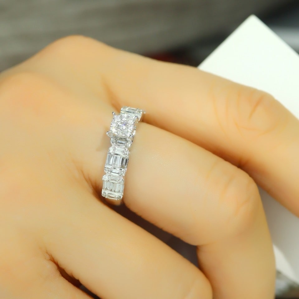 14k Gold 0.85 Ct Natural H Diamond Ring - 5