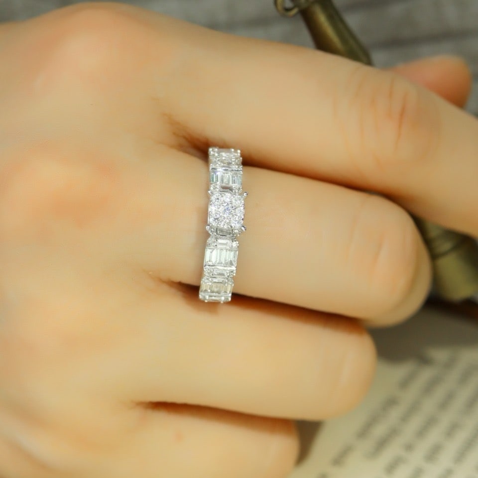 14k Gold 0.85 Ct Natural H Diamond Ring - 6