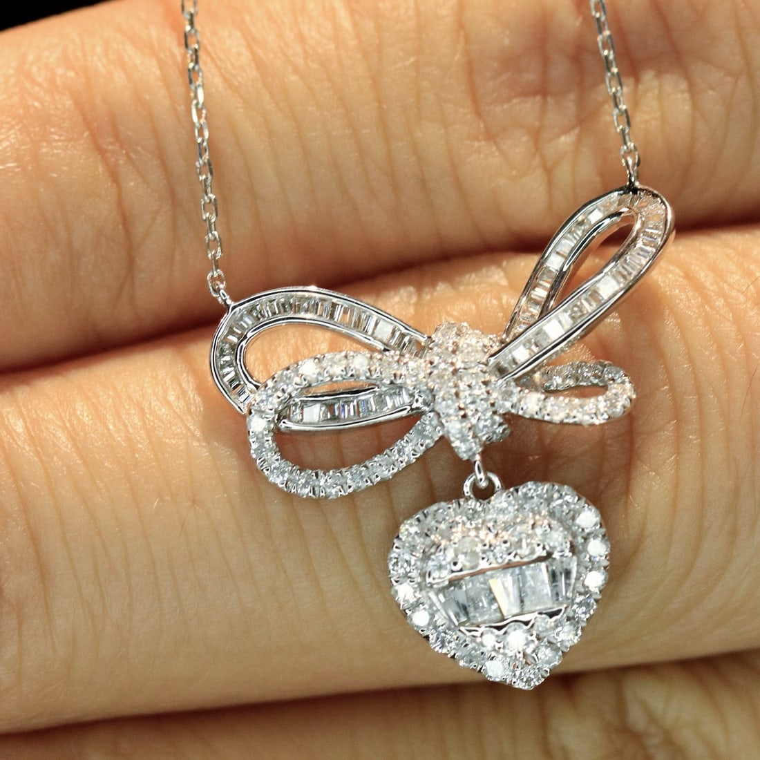 14k Gold 0.75 Ct Natural H Diamond Necklace - 3