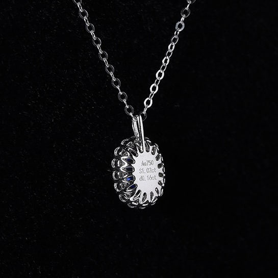 14k Gold 1.18 Ctw Natural Sapphire & Diamond Necklace - 4