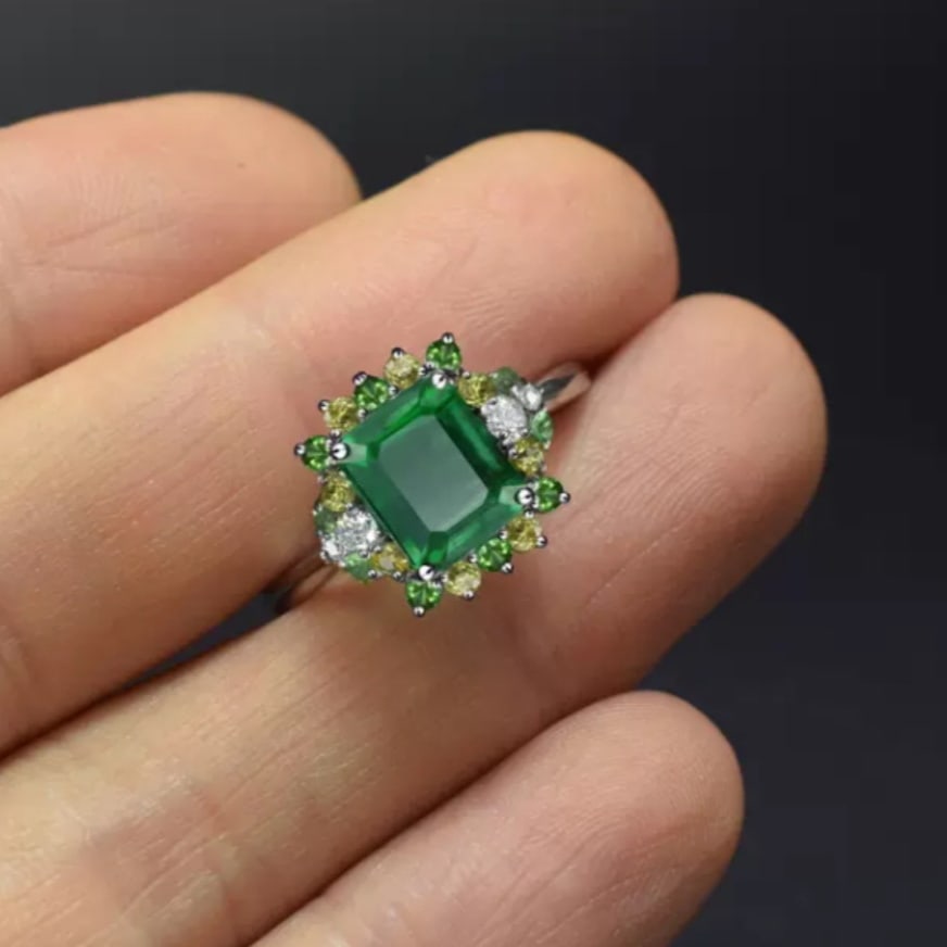 14k Gold 2.73 Ctw Natural Emerald & Diamond Ring - 3