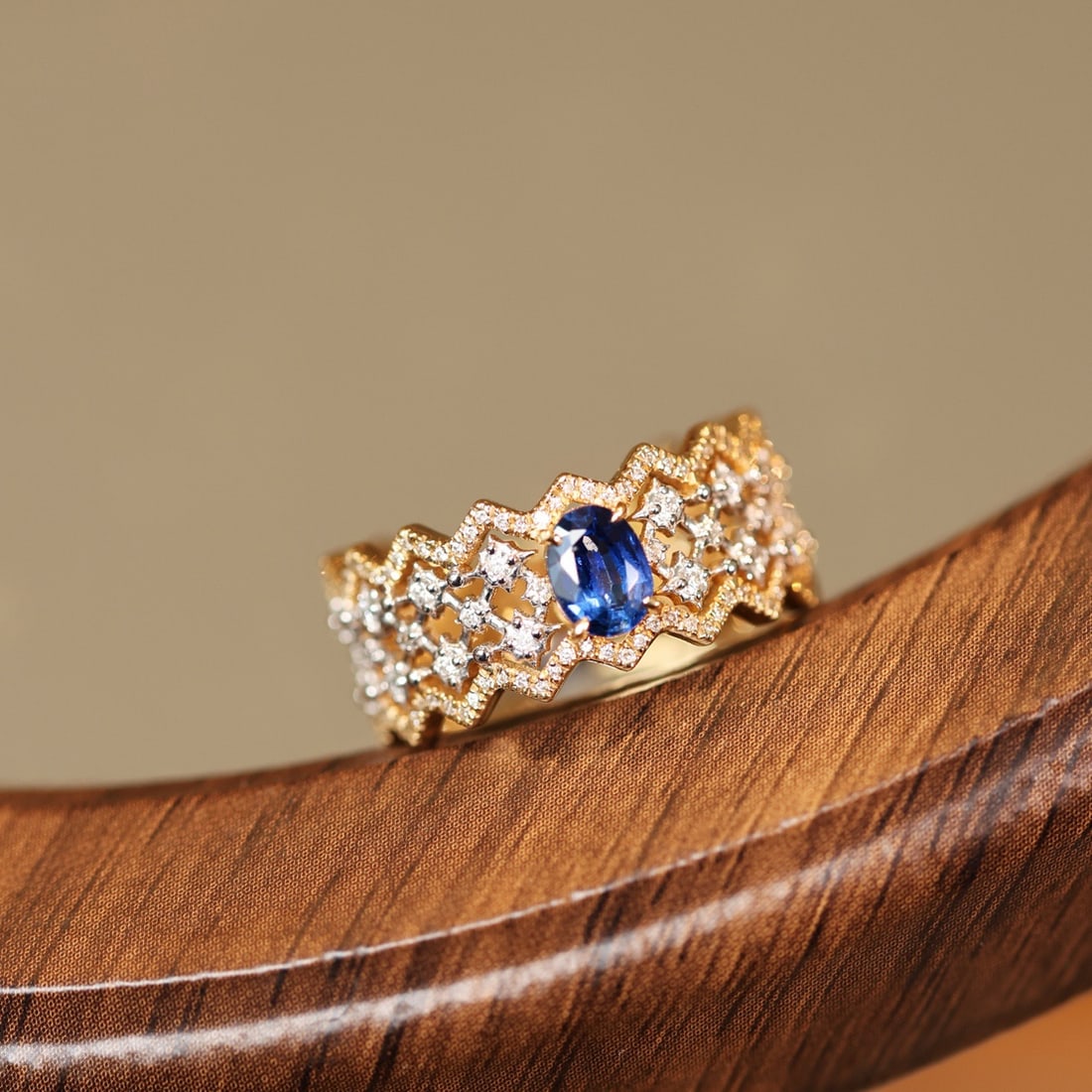 14k Gold 1.05 Ctw Natural Sapphire & Diamond Ring - 6