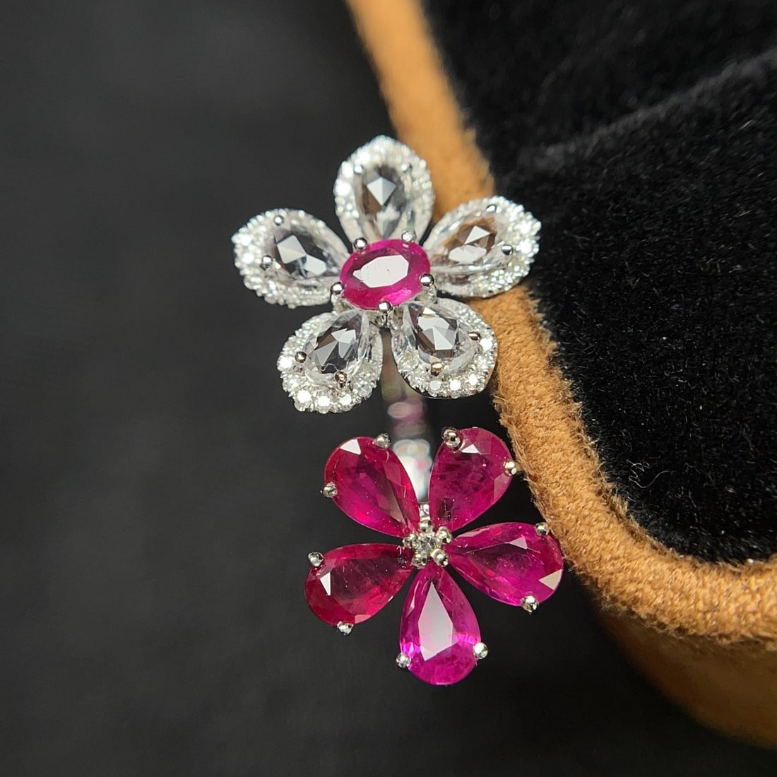 14k Gold 2.00 Ct Natural Ruby & Diamond & Sapphire Ring - 6