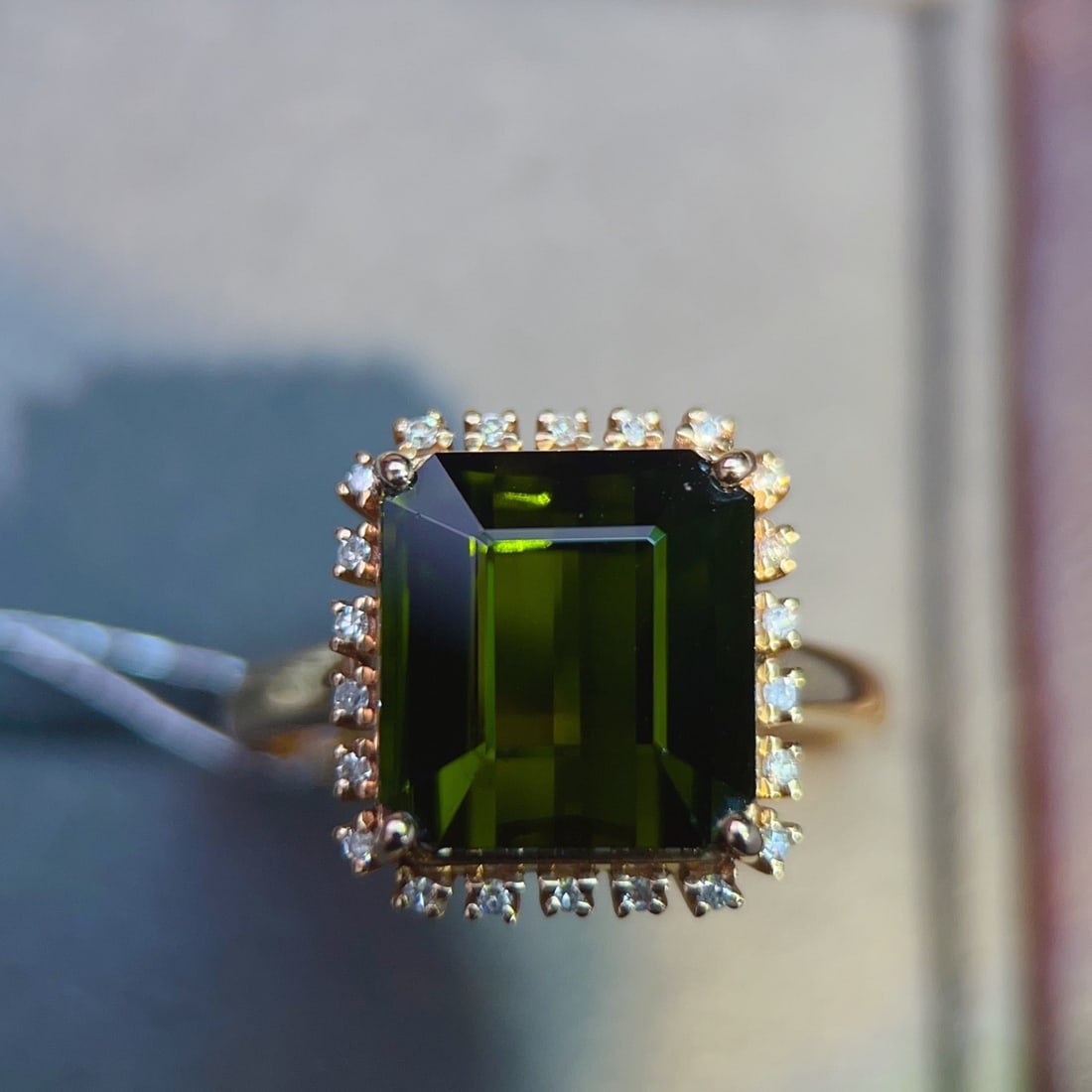 14k Gold 6.31 Ctw Natural Tourmaline & Diamond Ring - 2