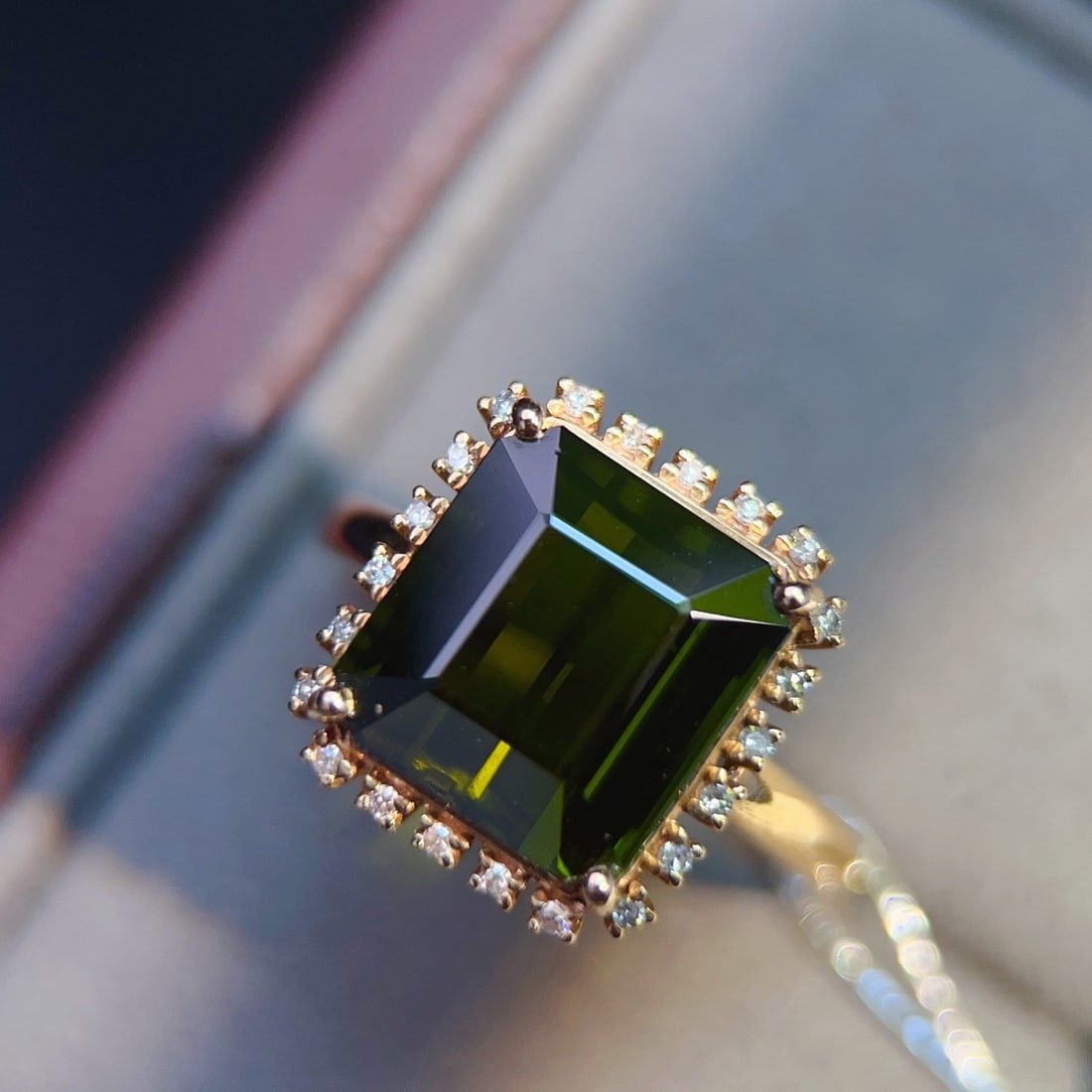 14k Gold 6.31 Ctw Natural Tourmaline & Diamond Ring - 3