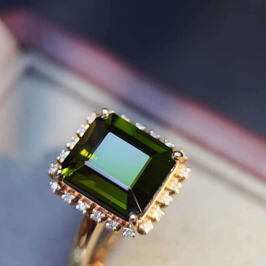 14k Gold 6.31 Ctw Natural Tourmaline & Diamond Ring - 4