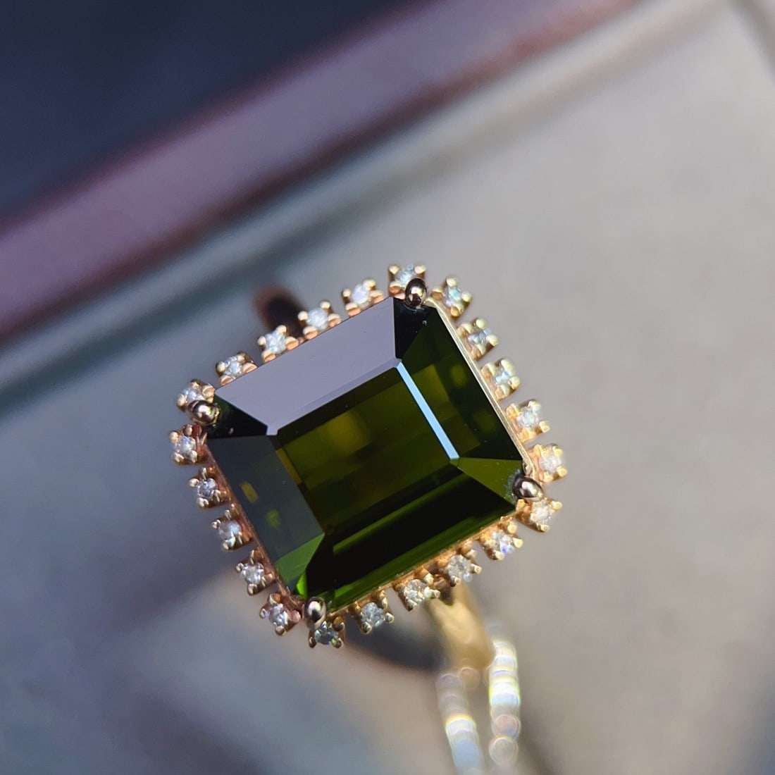 14k Gold 6.31 Ctw Natural Tourmaline & Diamond Ring - 5