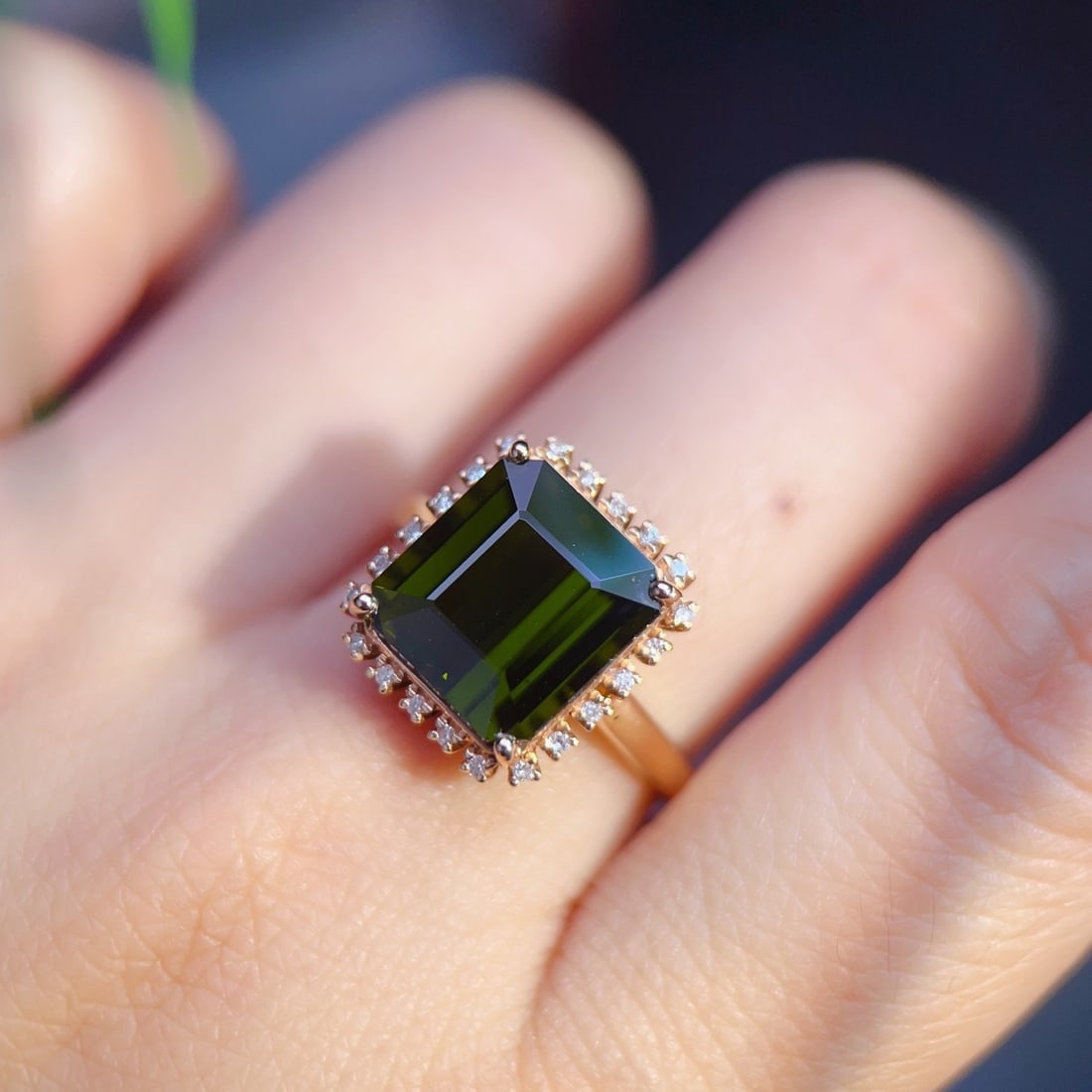14k Gold 6.31 Ctw Natural Tourmaline & Diamond Ring - 6