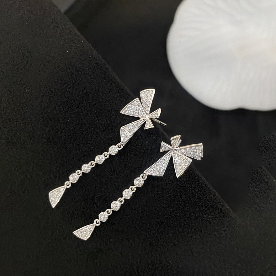 14k Gold 0.42 Ct Natural H Diamond Earrings - 2