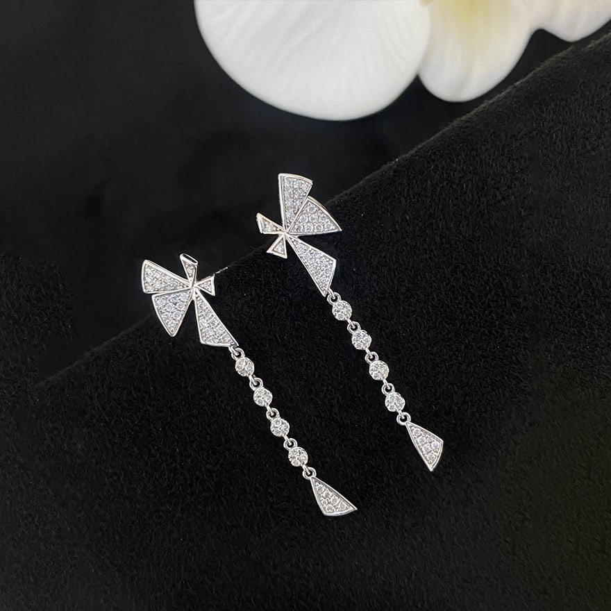 14k Gold 0.42 Ct Natural H Diamond Earrings - 3