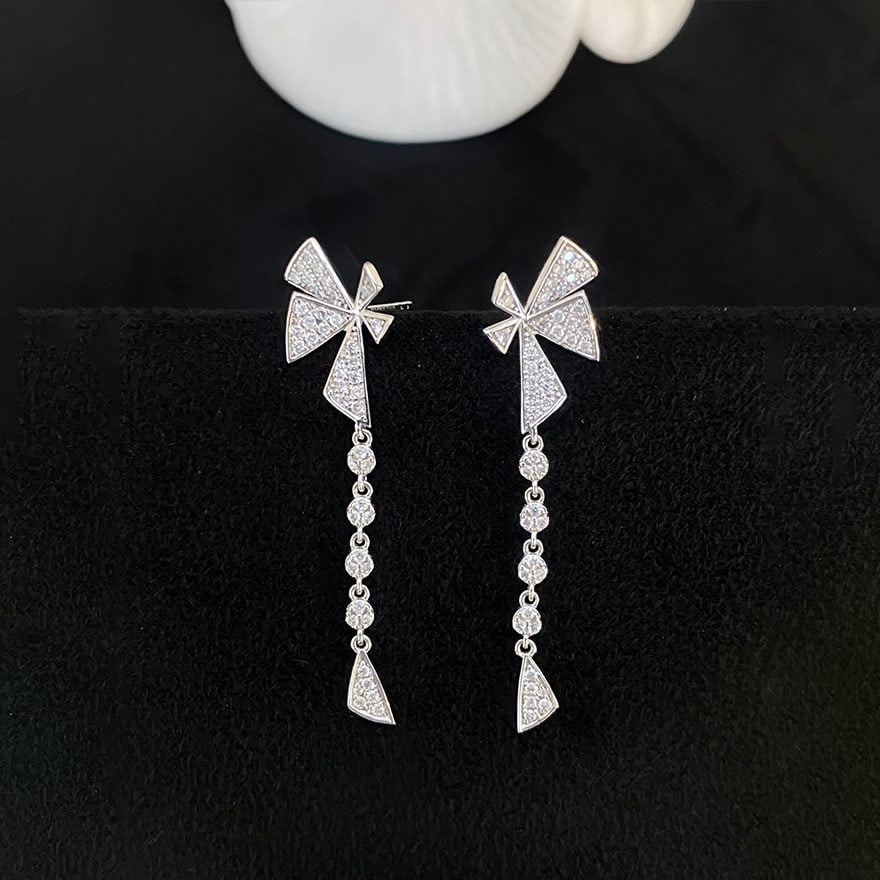 14k Gold 0.42 Ct Natural H Diamond Earrings - 4
