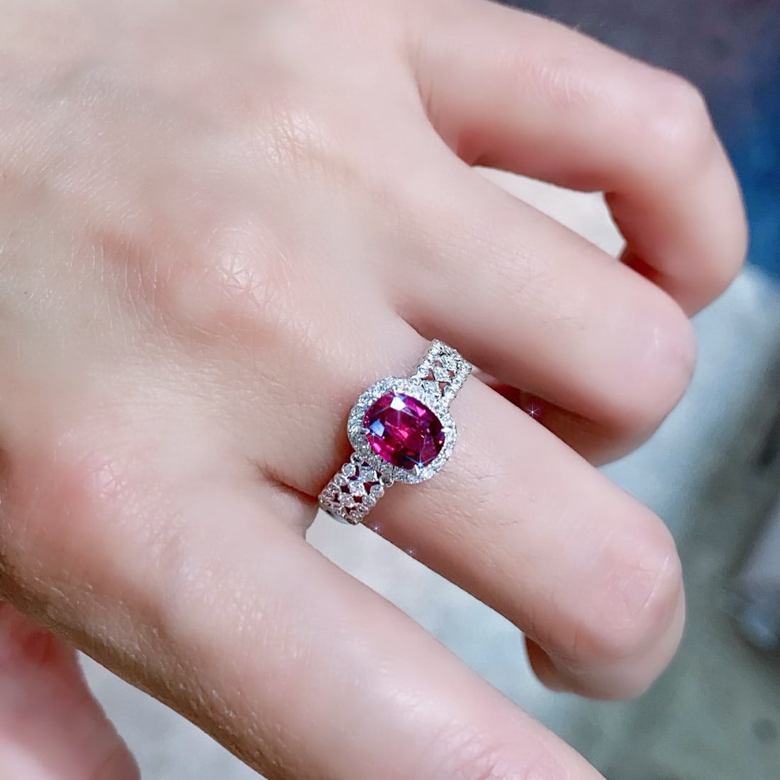 14k Gold 1.26 Ct Natural Ruby & Diamond Ring - 6