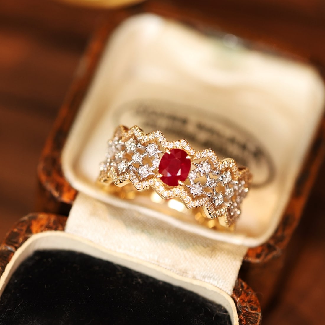 14k Gold 1.15 Ctw Natural Ruby & Diamond Ring - 2