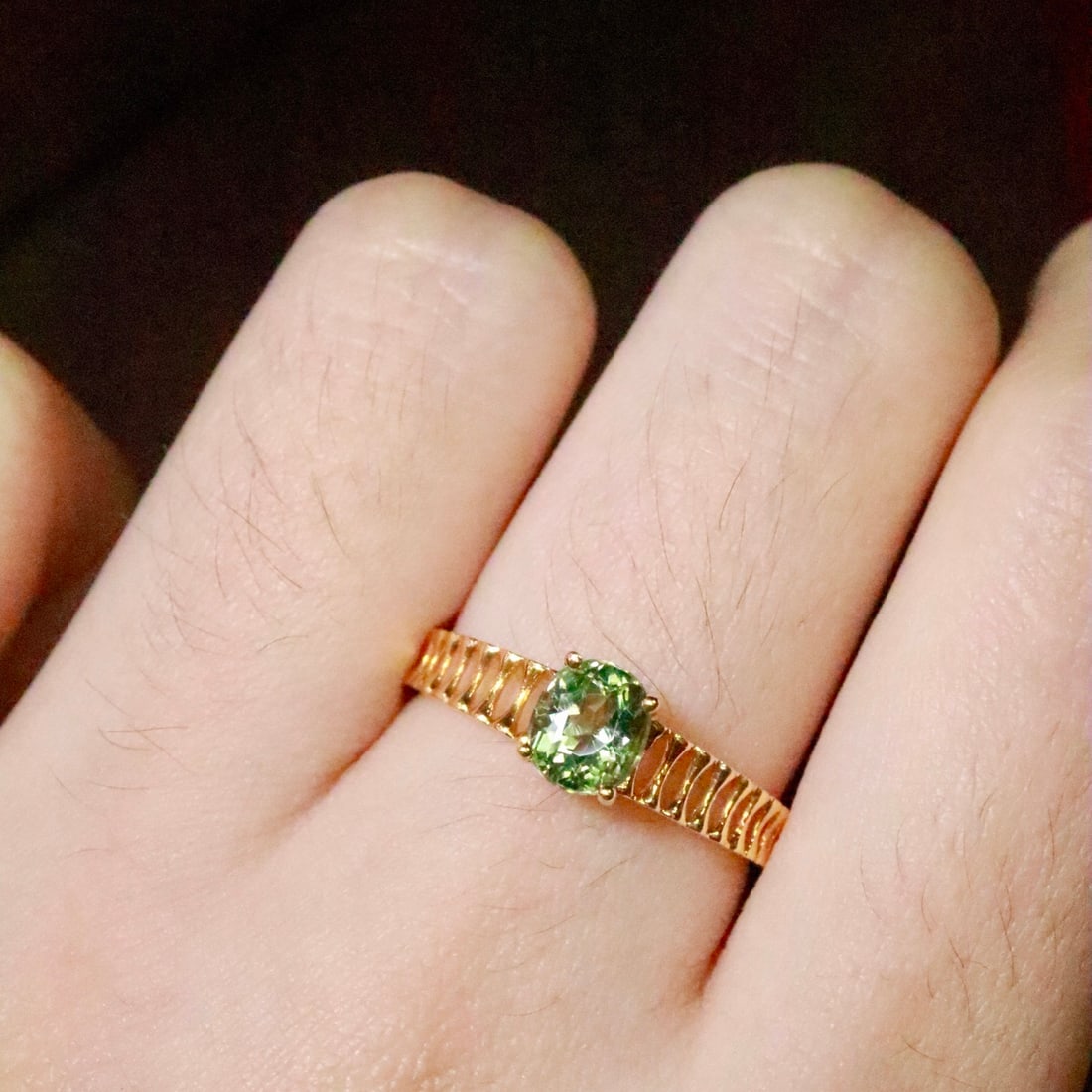 14k Gold 1.0 Ct Natural Tourmaline Ring - 5