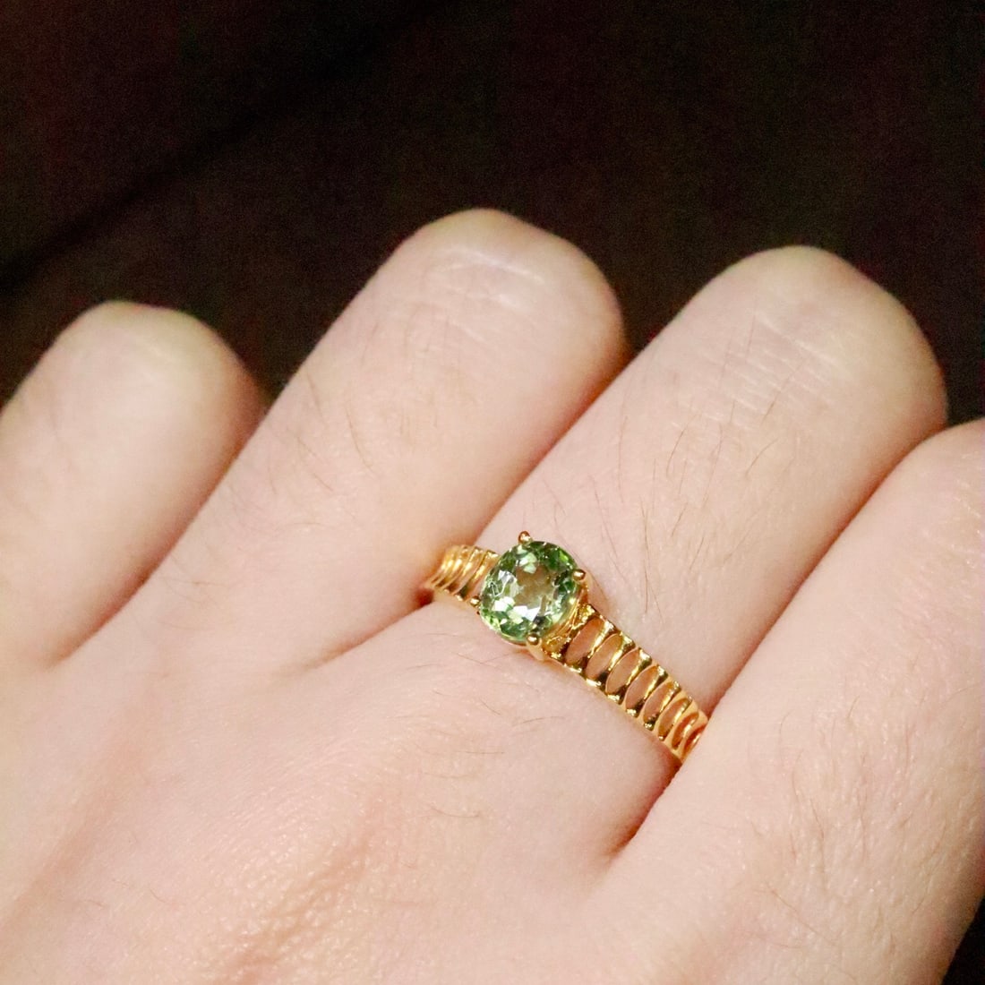 14k Gold 1.0 Ct Natural Tourmaline Ring - 6