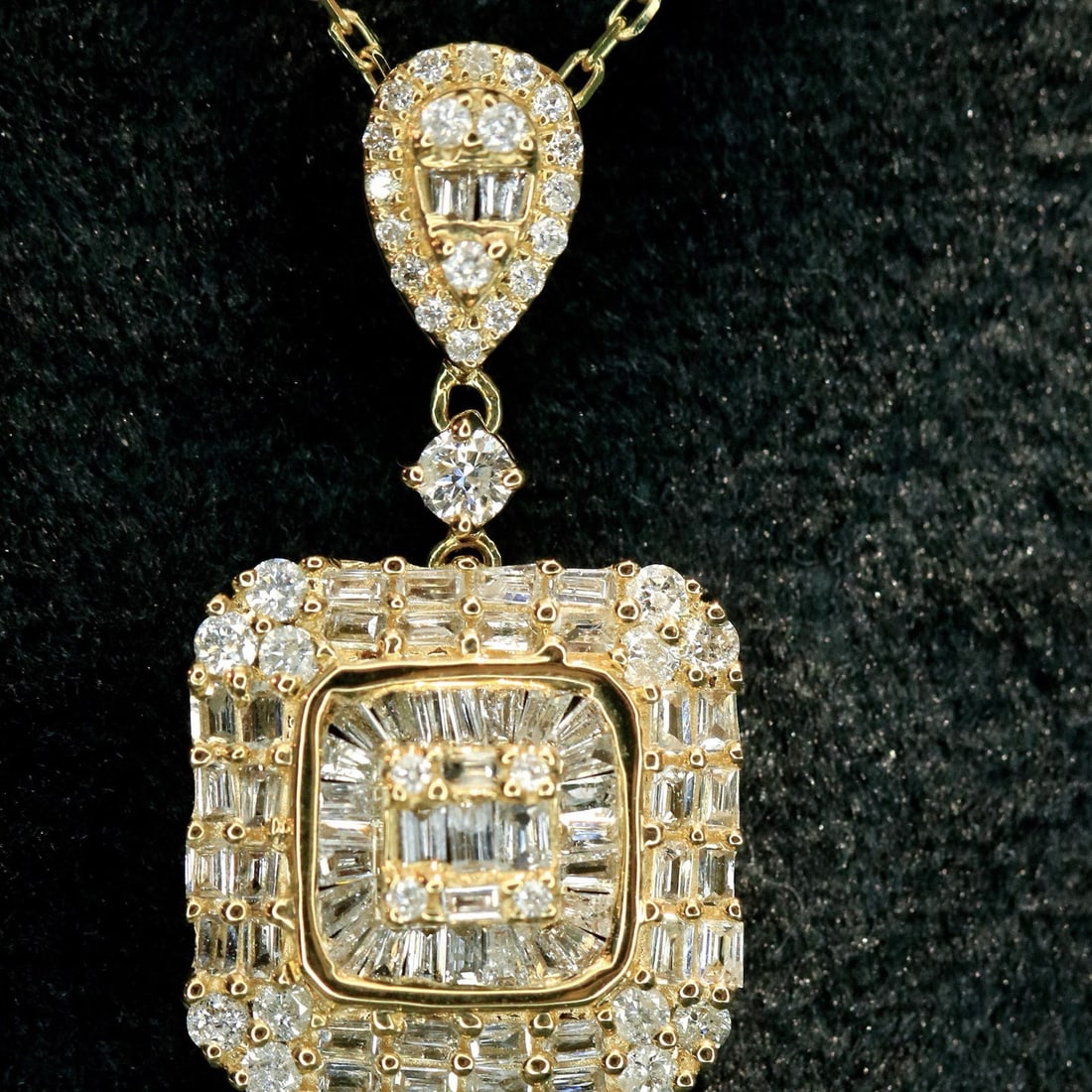 14k Gold 0.55 Ct Natural H Diamond Necklace - 2