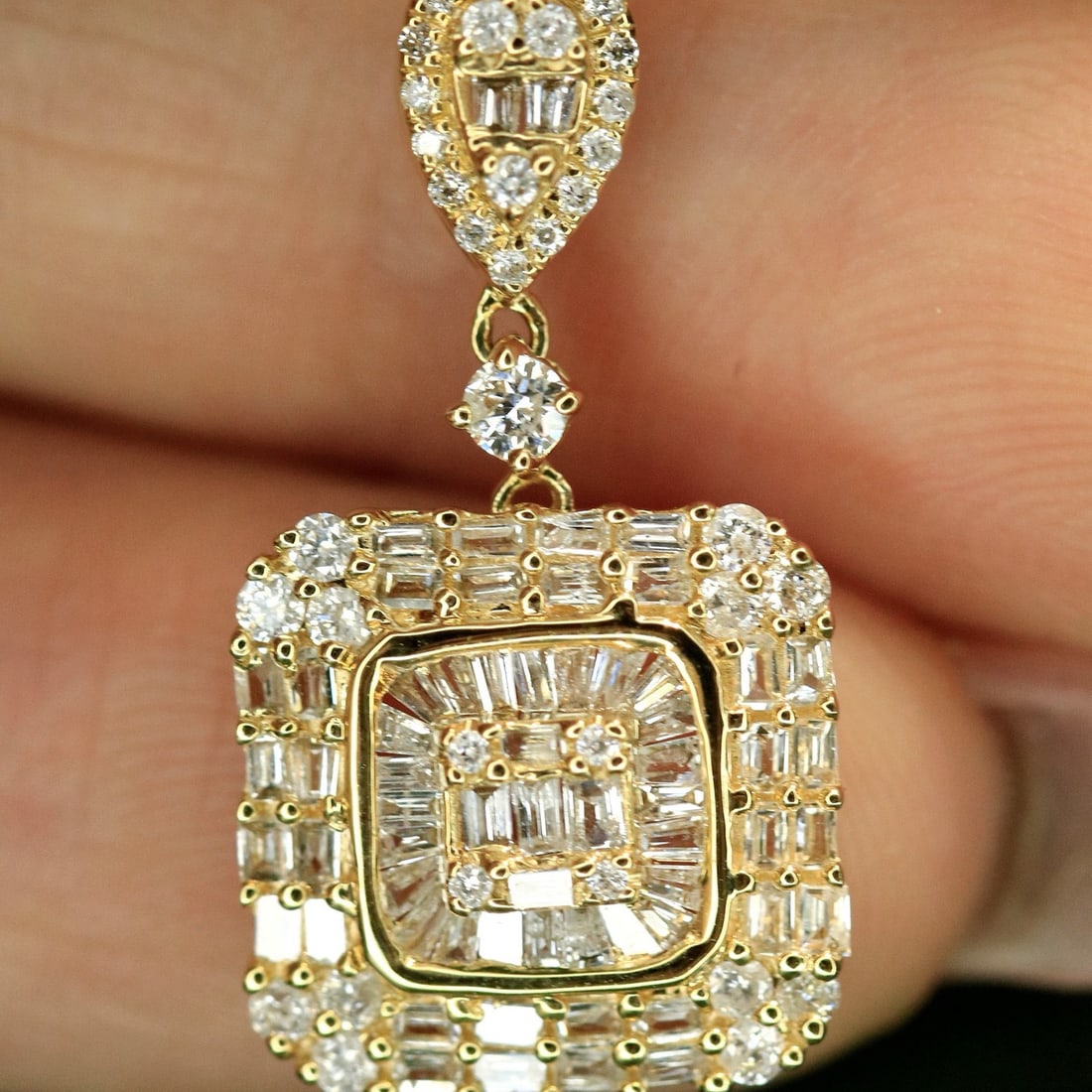 14k Gold 0.55 Ct Natural H Diamond Necklace - 3