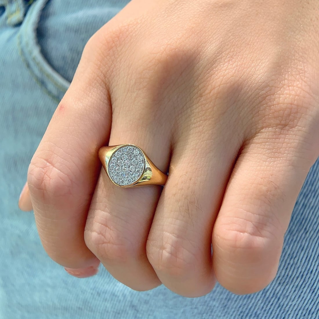 14k Gold 0.3 Ct Natural H Diamond Ring - 5