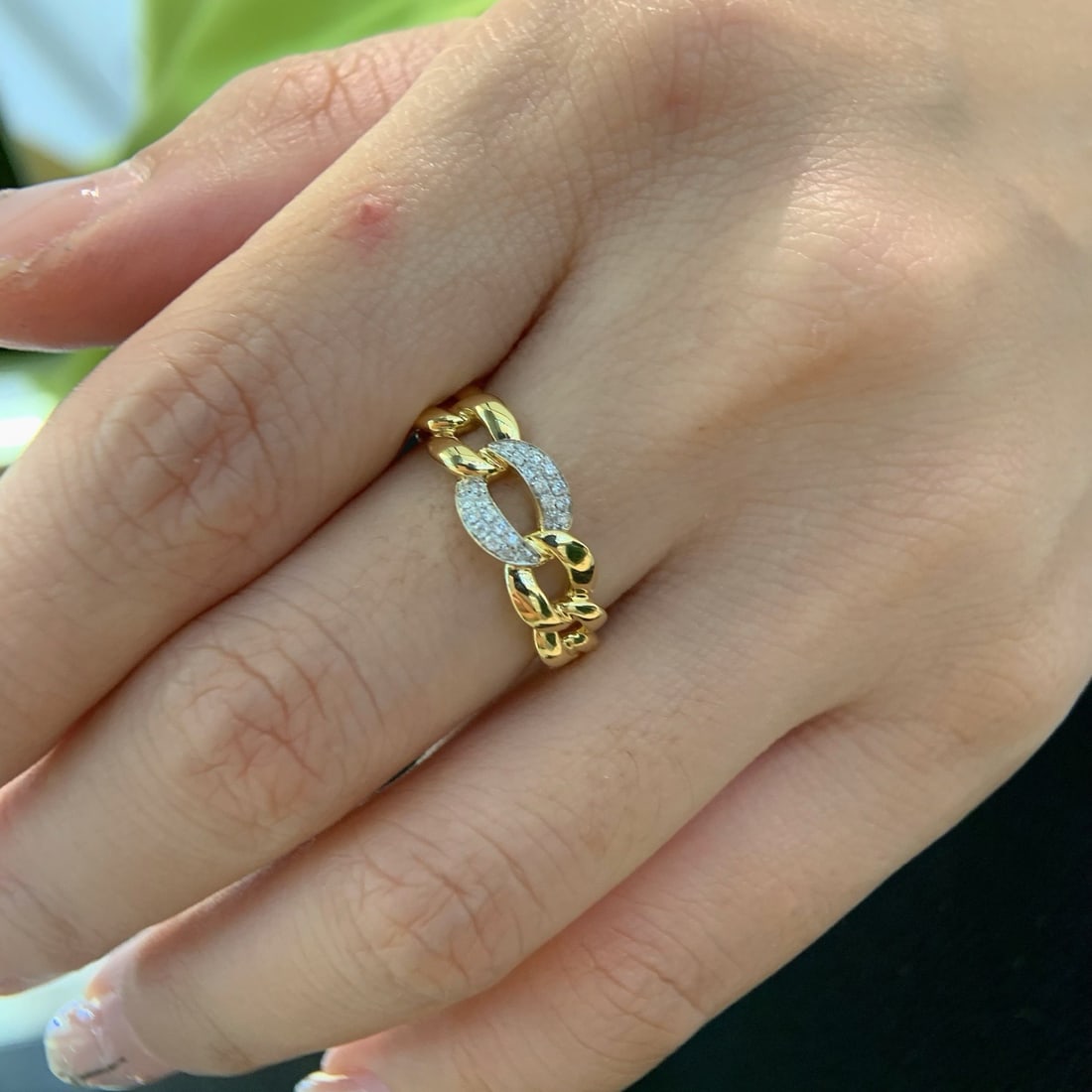 14k Gold 0.1 Ct Natural H Diamond Ring - 7