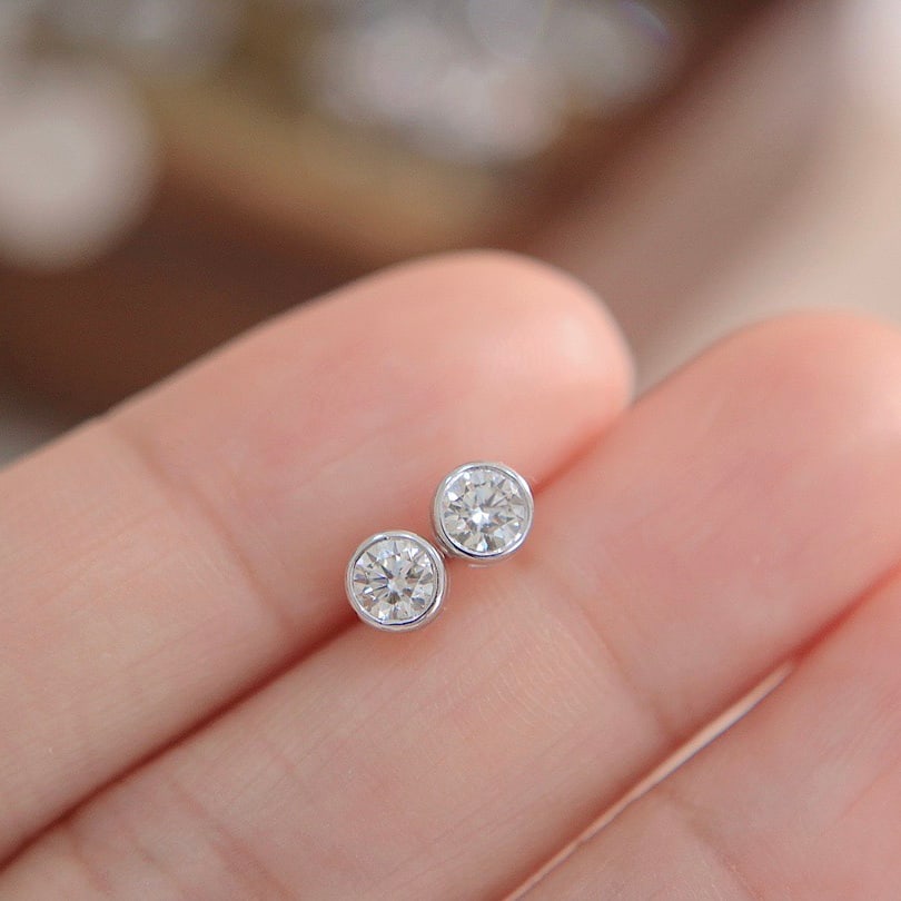 14k Gold 0.50 Ctw Natural H Diamond Earrings - 3