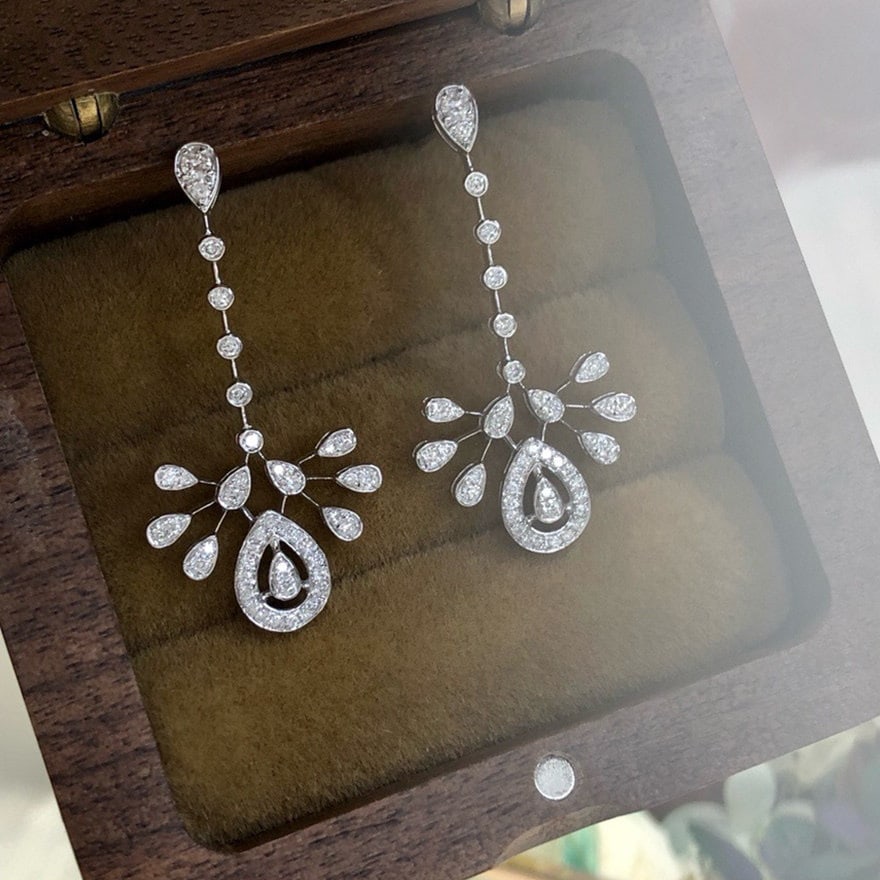 14k Gold 0.5 Ct Natural H Diamond Earrings - 4