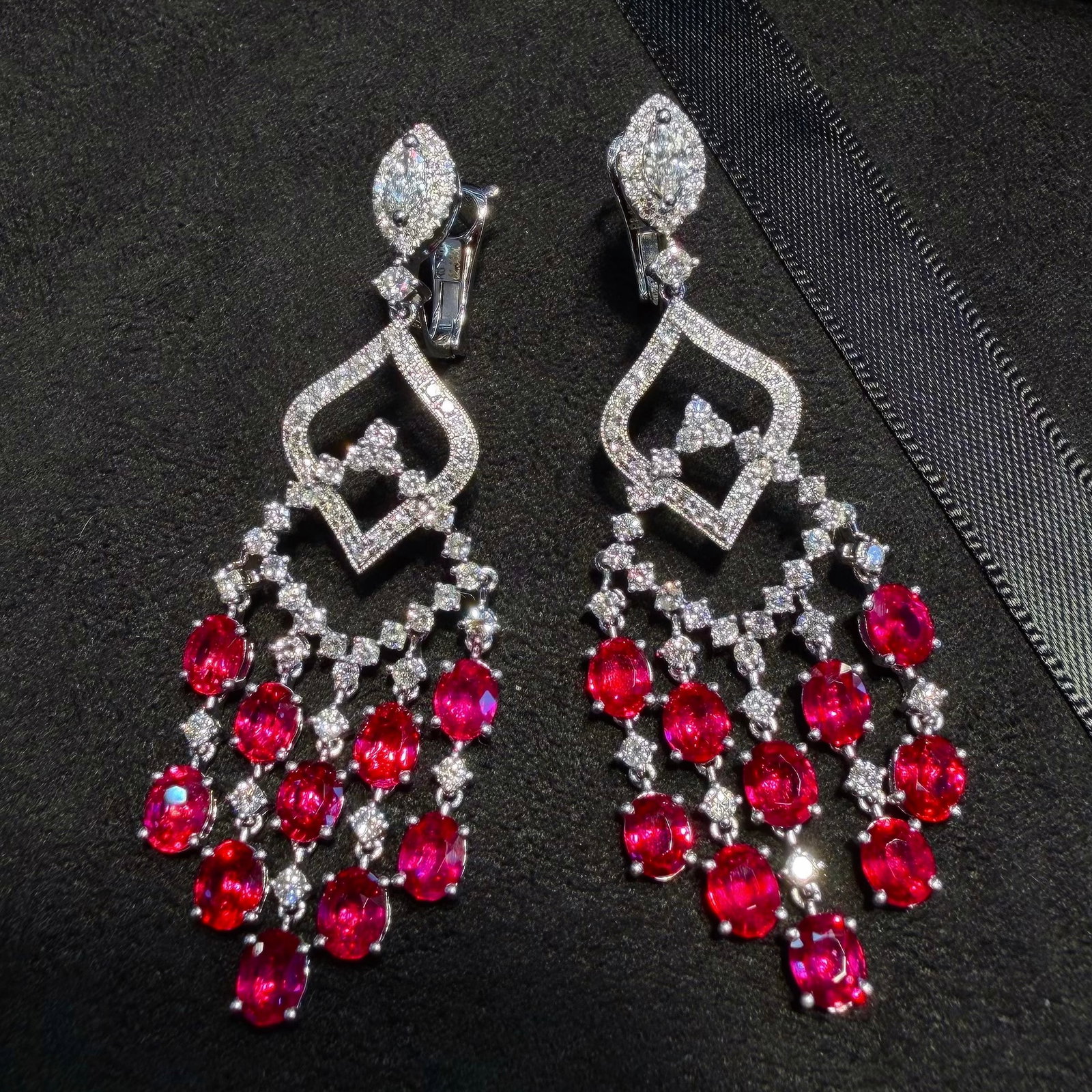14k Gold 10.49 Ctw Natural Ruby & Diamond Earrings (1 of 5)