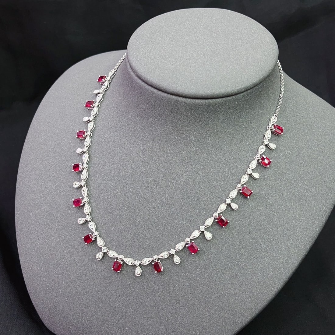 14k Gold 4.58 Ct Natural Ruby & Sapphire Necklace - 3