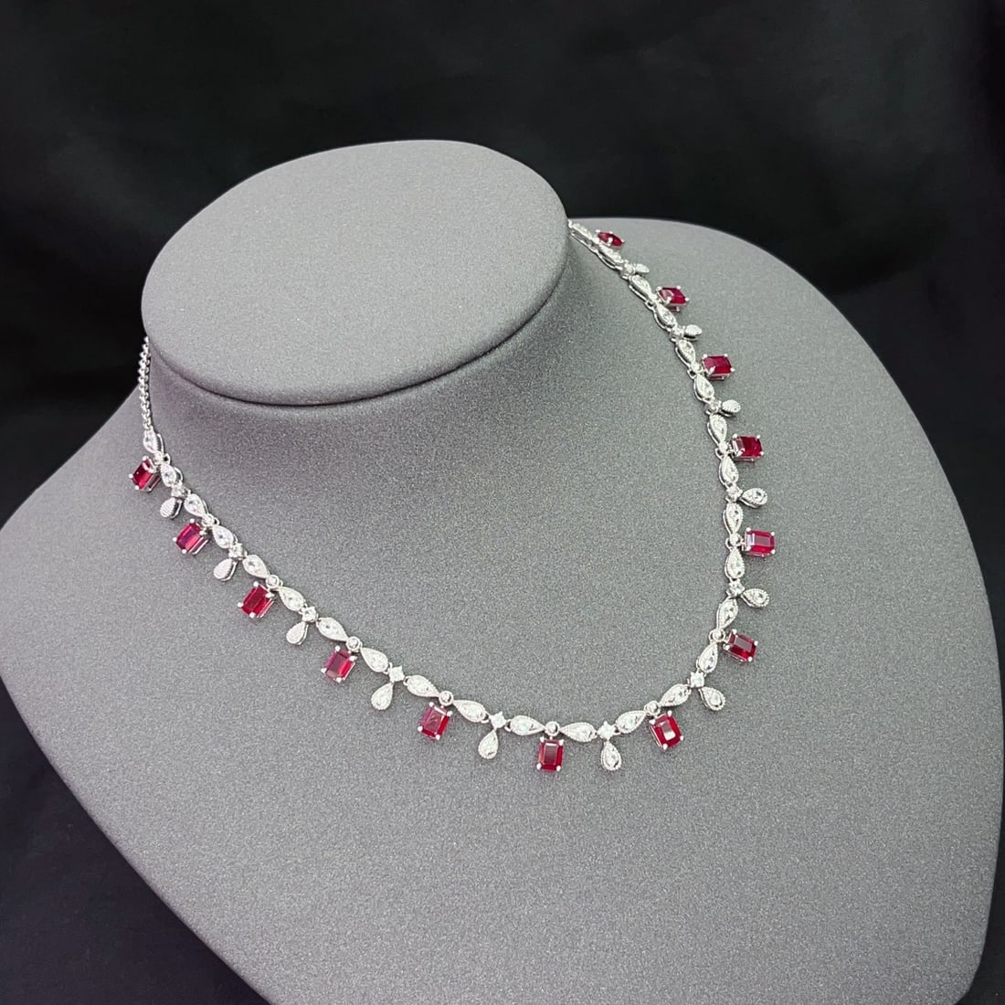 14k Gold 4.58 Ct Natural Ruby & Sapphire Necklace - 4