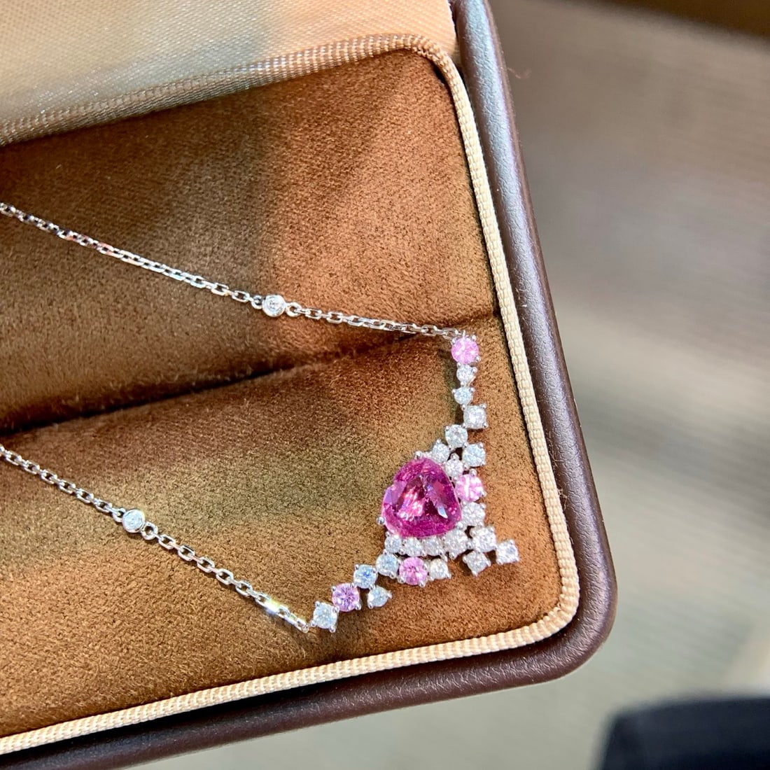 14k Gold 1.44 Ctw Natural Sapphire & Diamond Necklace (1 of 6)