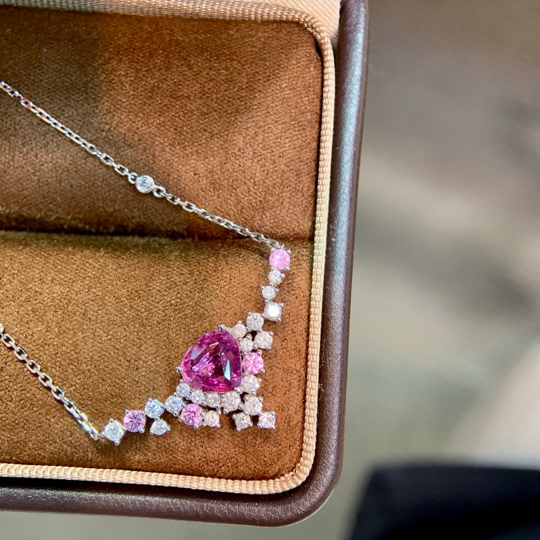 14k Gold 1.44 Ctw Natural Sapphire & Diamond Necklace - 2