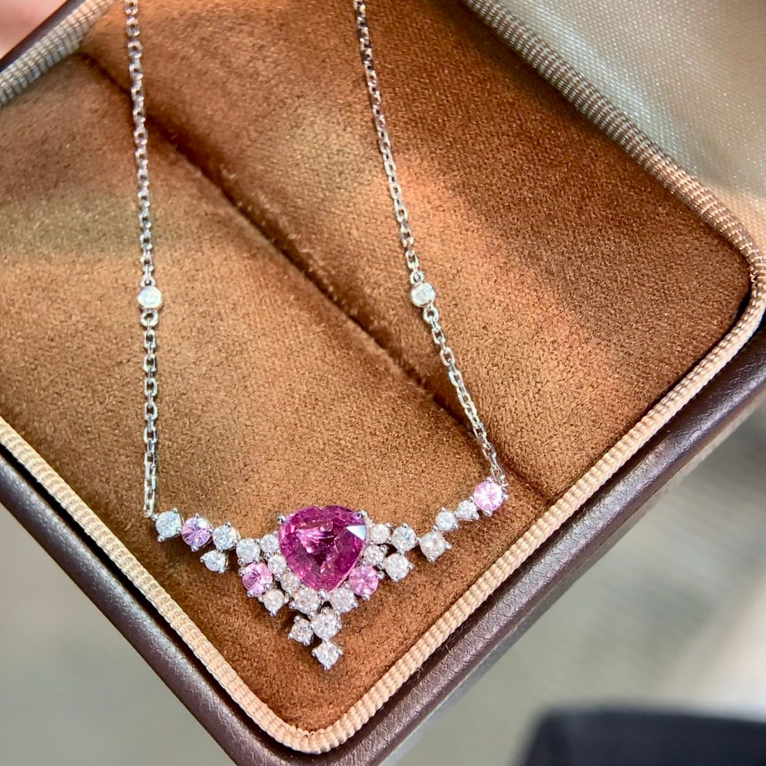 14k Gold 1.44 Ctw Natural Sapphire & Diamond Necklace - 3