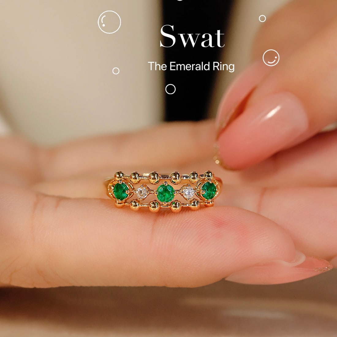 14k Gold 0.31 Ctw Natural Emerald & Diamond Ring: Ref:231156226 // gold content:14k gold // ring size:7. 25us // // main gemstone:emerald // shape:round // carat weight:0. 26ct // color:green // treatment:natural // cut grade:g // // adjacent