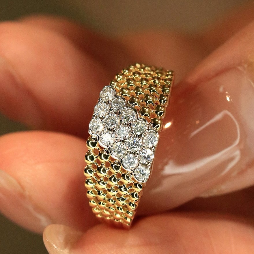 14k Gold 0.4 Ct Natural H Diamond Ring - 2