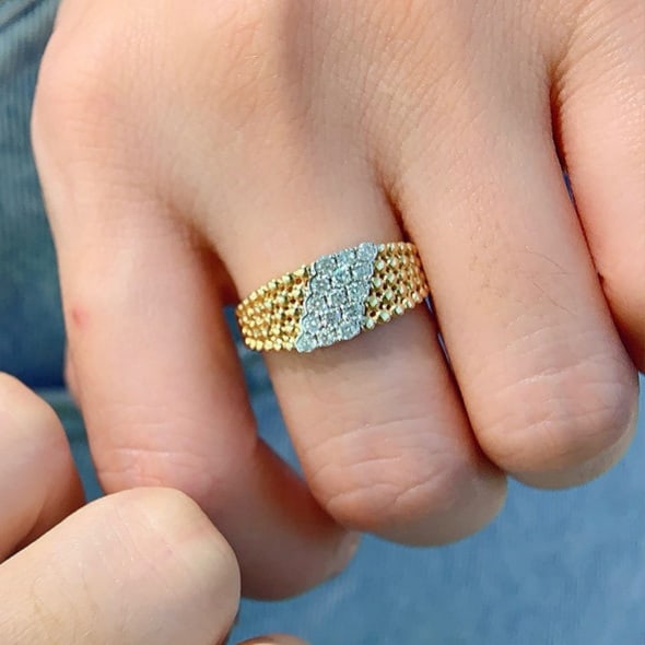 14k Gold 0.4 Ct Natural H Diamond Ring - 3