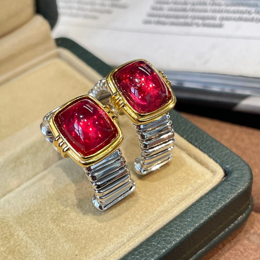 14k Gold 7.2 Ct Natural Tourmaline Earrings - 5