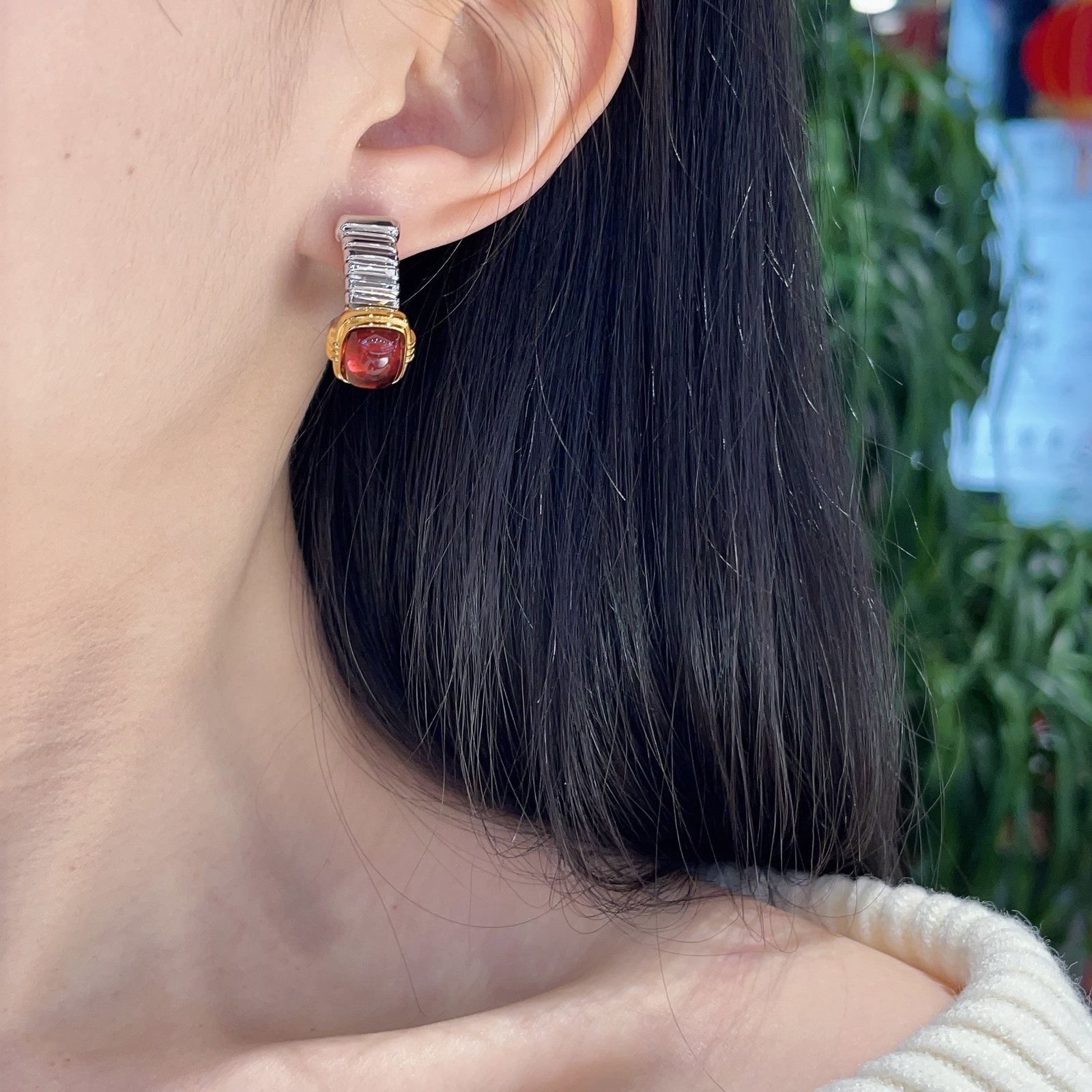 14k Gold 7.2 Ct Natural Tourmaline Earrings - 7