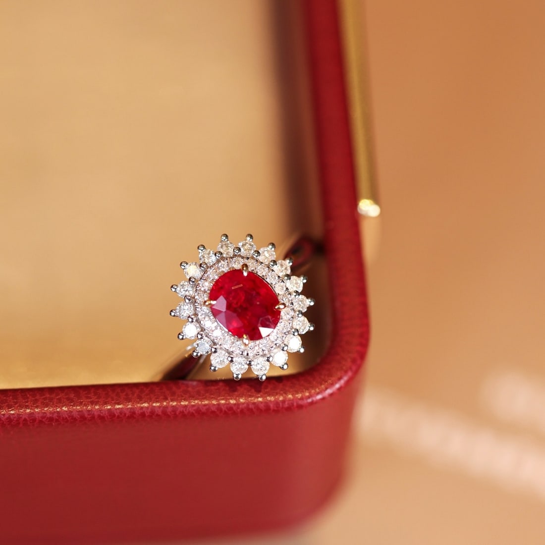 14k Gold 1.14 Ctw Vivid Red Natural Ruby & Diamond Ring - 3