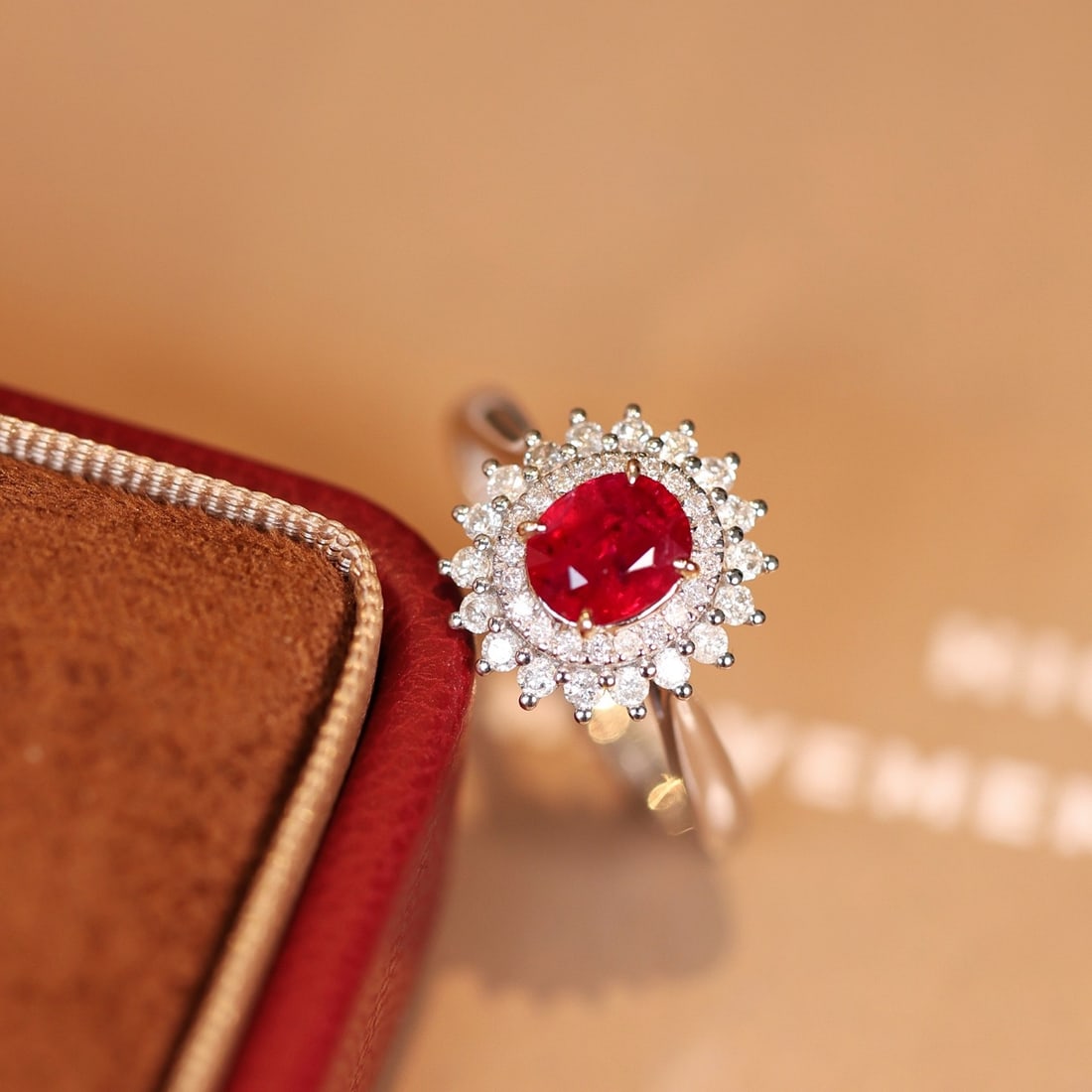 14k Gold 1.14 Ctw Vivid Red Natural Ruby & Diamond Ring - 4