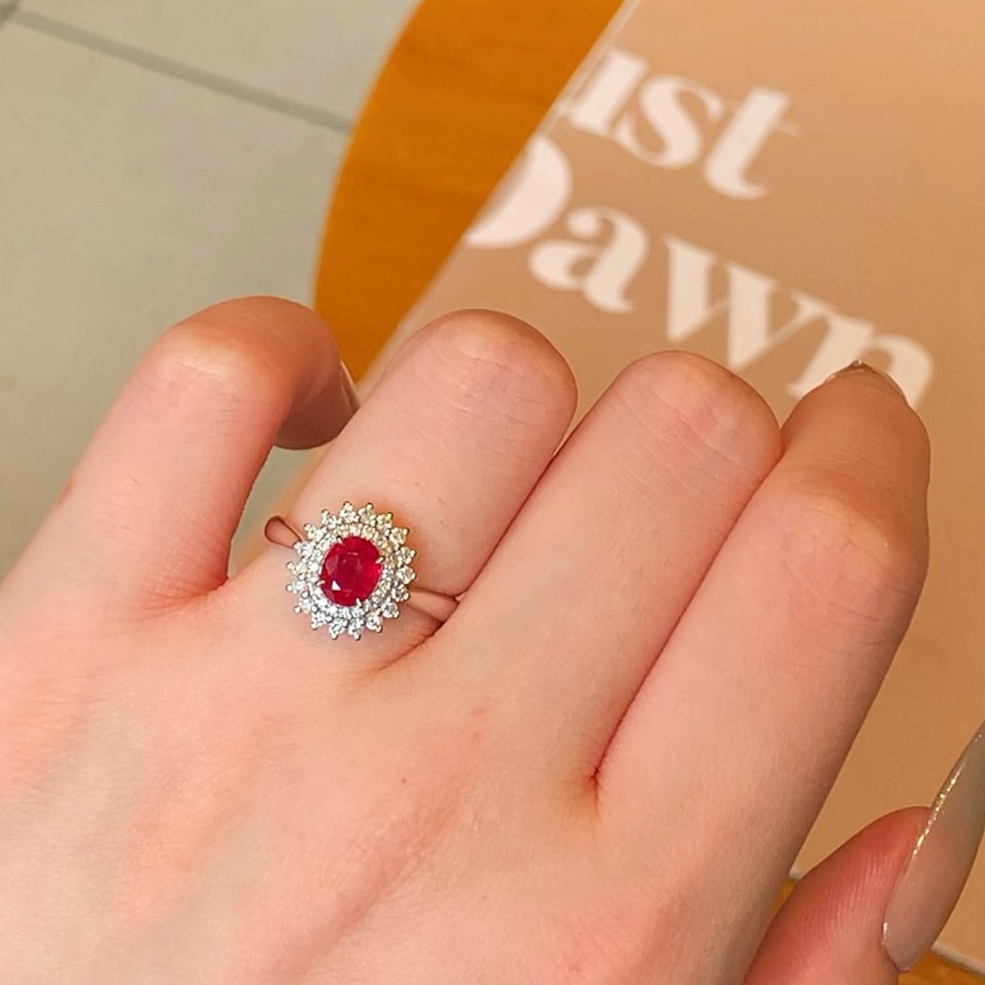 14k Gold 1.14 Ctw Vivid Red Natural Ruby & Diamond Ring - 5