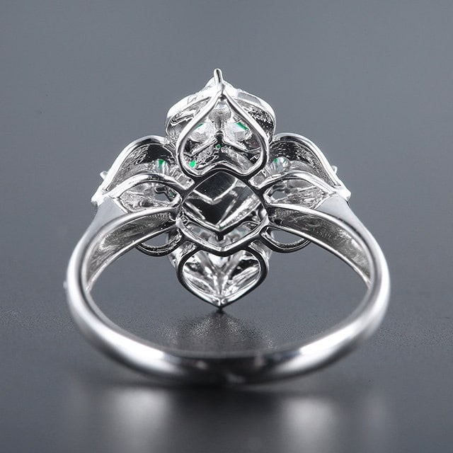 14k Gold 1.74 Ctw Natural Emerald & Diamond Ring - 4
