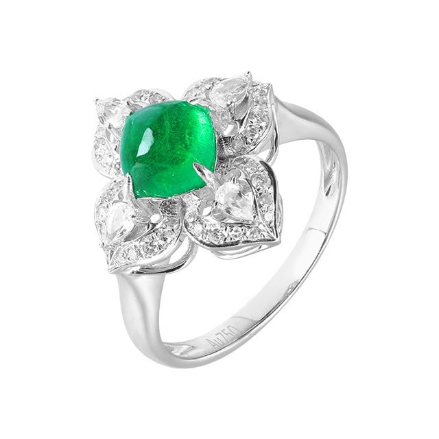 14k Gold 1.74 Ctw Natural Emerald & Diamond Ring - 5