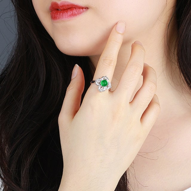 14k Gold 1.74 Ctw Natural Emerald & Diamond Ring - 6