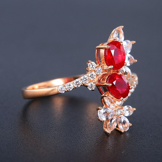 14k Gold 1.07 Ctw Natural Ruby & Diamond Ring - 3