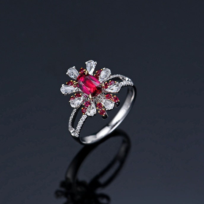 14k Gold 1.45 Ctw Natural Ruby & Diamond Ring/pendant( Without Chain ) - 4
