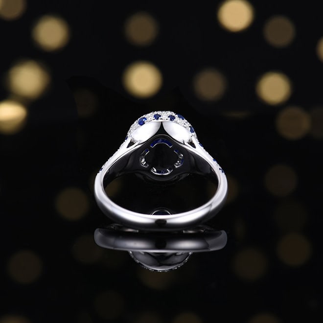 14k Gold 2.57 Ctw Natural Sapphire & Diamond Ring - 4