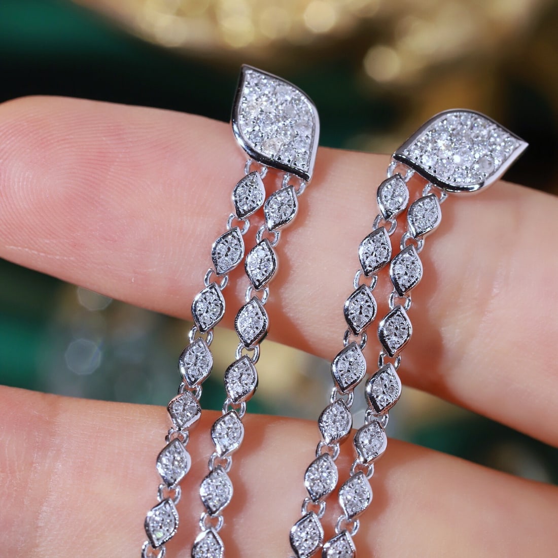 14k Gold 0.66 Ct Natural H Diamond Earrings - 5