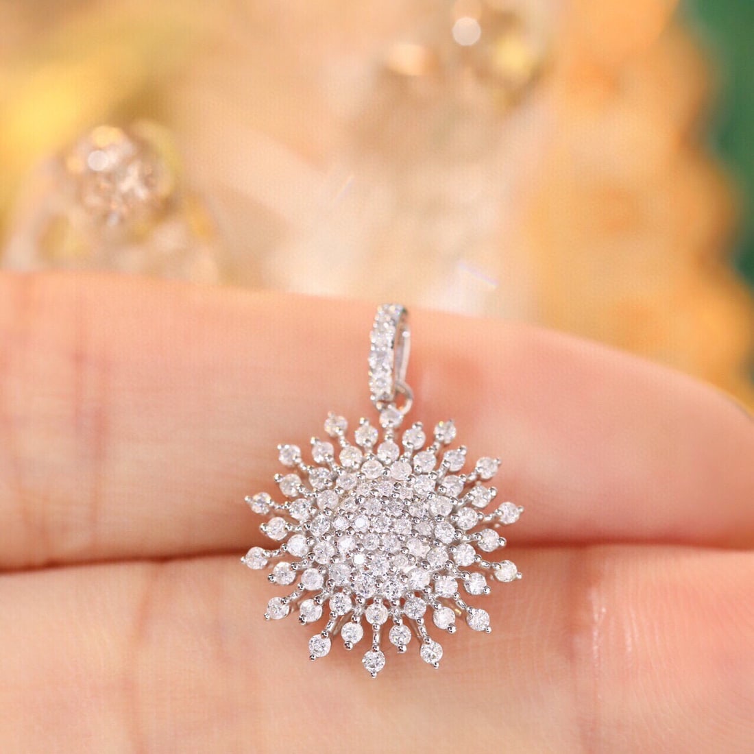 14k Gold 0.6 Ct Natural H Diamond Pendant( Without Chain ) - 5