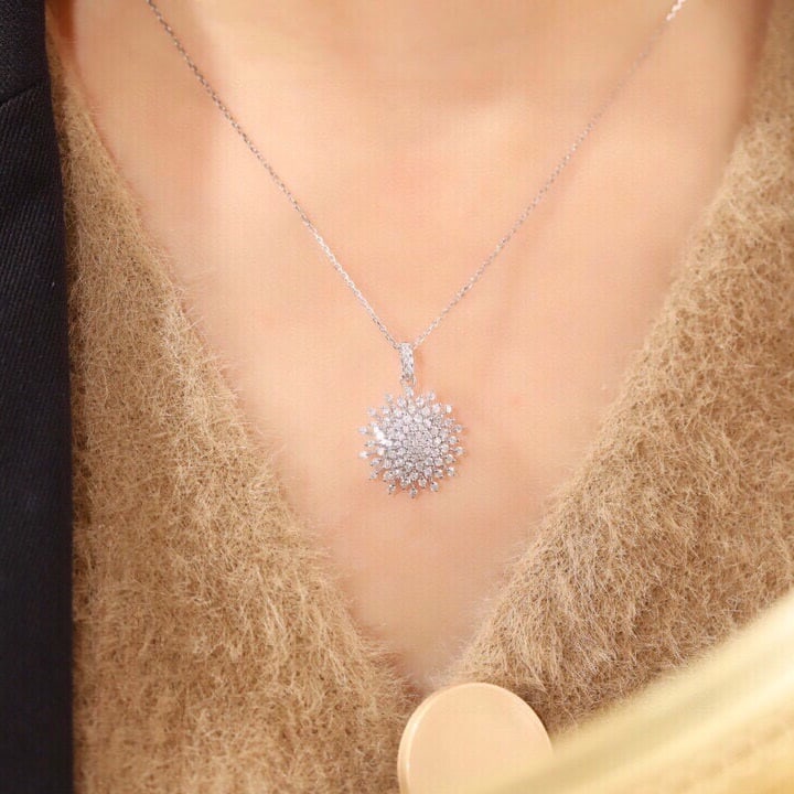14k Gold 0.6 Ct Natural H Diamond Pendant( Without Chain ) - 6