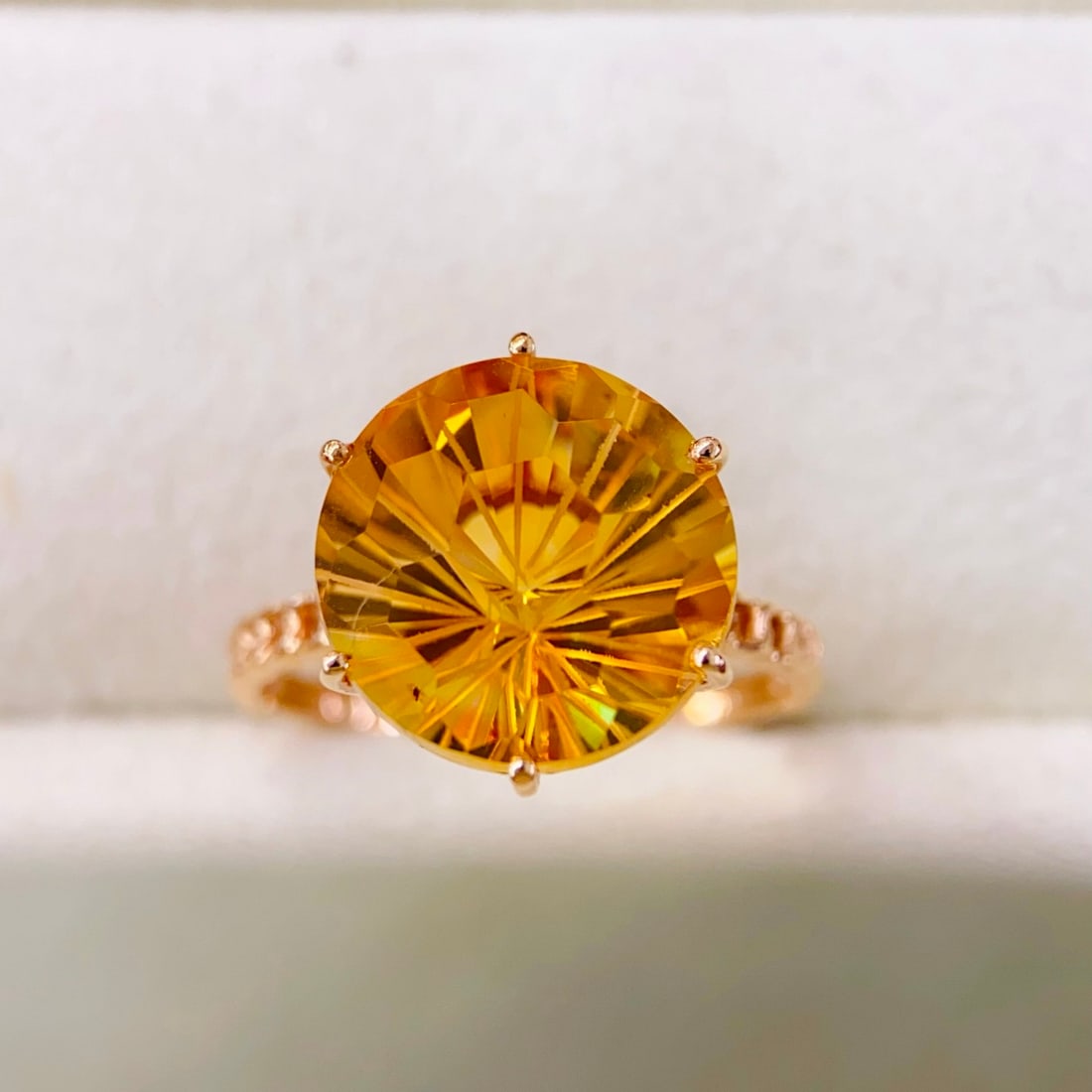 14k Gold 6.7 Ct Natural Citrine Ring - 3