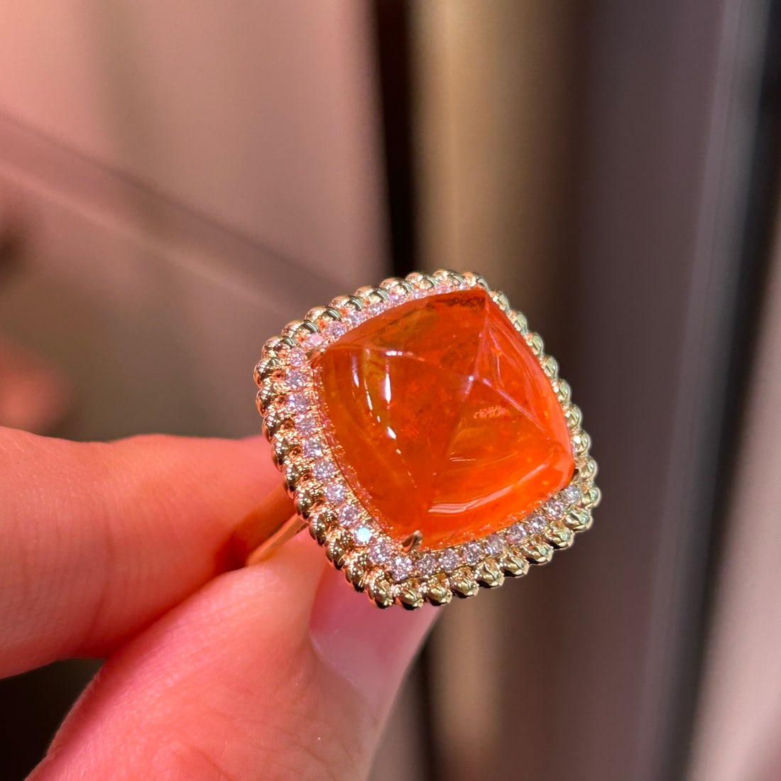 14k Gold 18.54 Ctw Natural Spessartine & Diamond Ring - 3